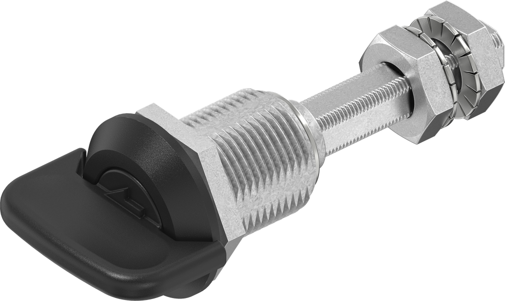 Compression latch with wing knob with adjustable cam height, Zinc die black powder-coated