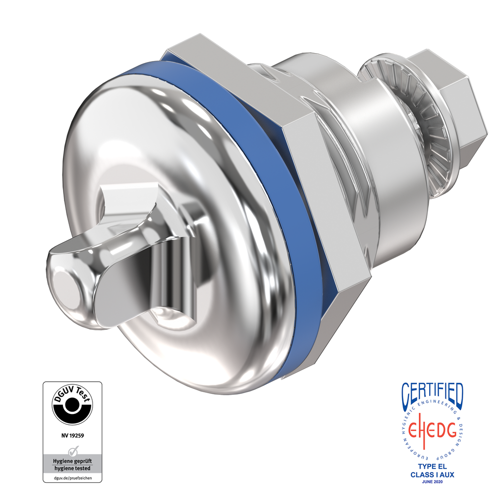 Quarter turn triangular 8 for hygienic areas food and medical sector, Stainless steel AISI 316L