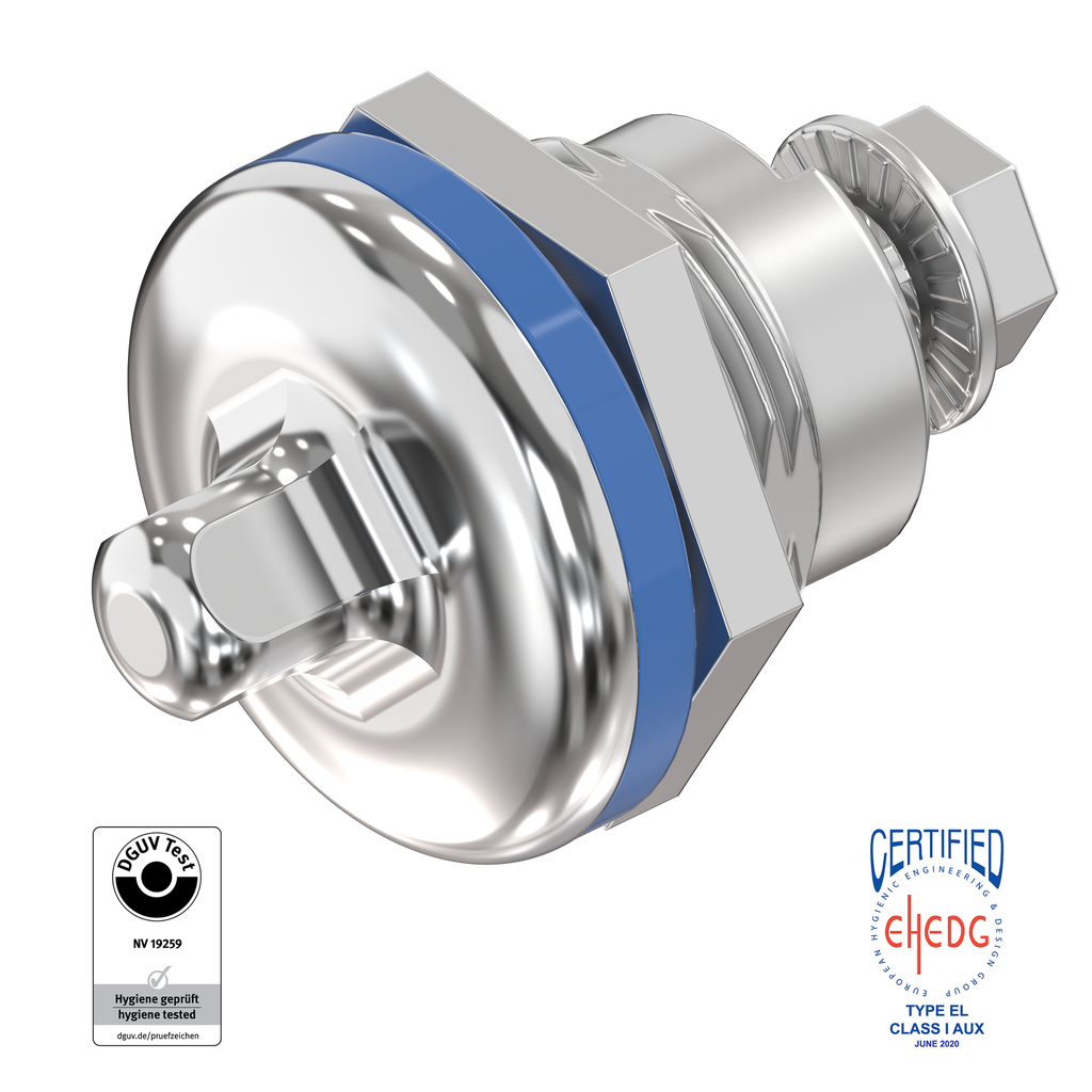 Cuarto de vuelta cuadradillo 8 para área higiénica, sector alimentario, acero inoxidable AISI 303