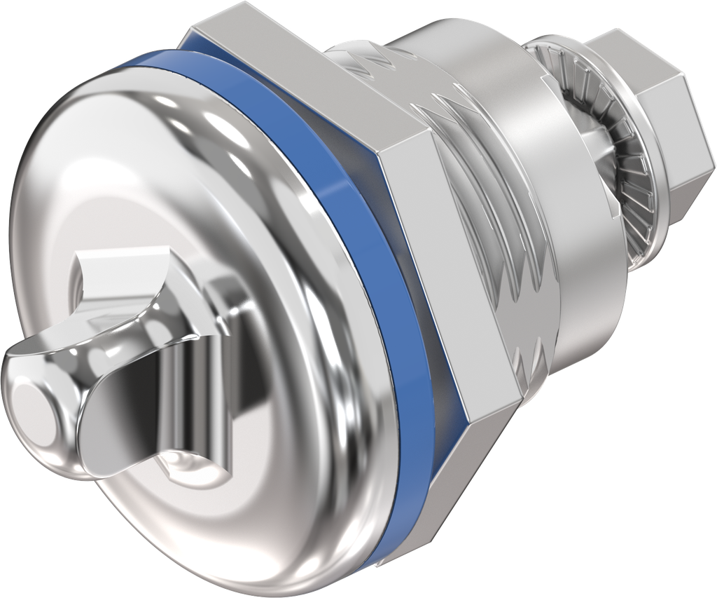 Compression latch triangular 8 for hygienic areas food and medical sector, Stainless steel AISI 316L