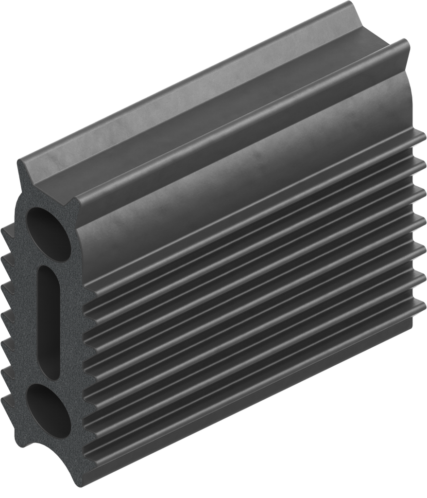 4-Lip profile H = 24.5 mm, Foam rubber EPDM 25 ± 5 Shore A black