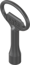 Key for insert square 6, Zinc die black powder-coated