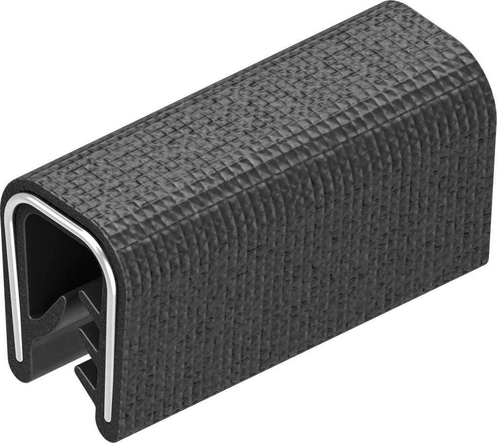Edge protection made of fire protection material, self-clamping, EPDM 60 ± 5 Shore A black