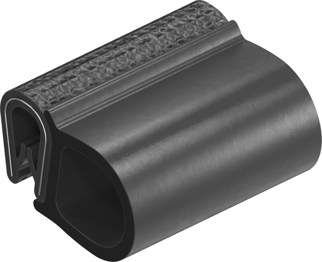Sealing profile, self-clamping, Foam rubber EPDM; clamping profile PVC 70 ± 5 Shore A black