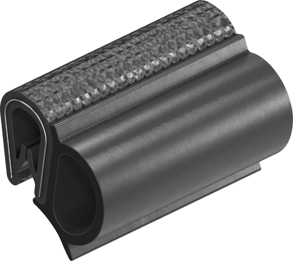 Sealing profile, self-clamping, Foam rubber EPDM; clamping profile PVC 70 ± 5 Shore A black