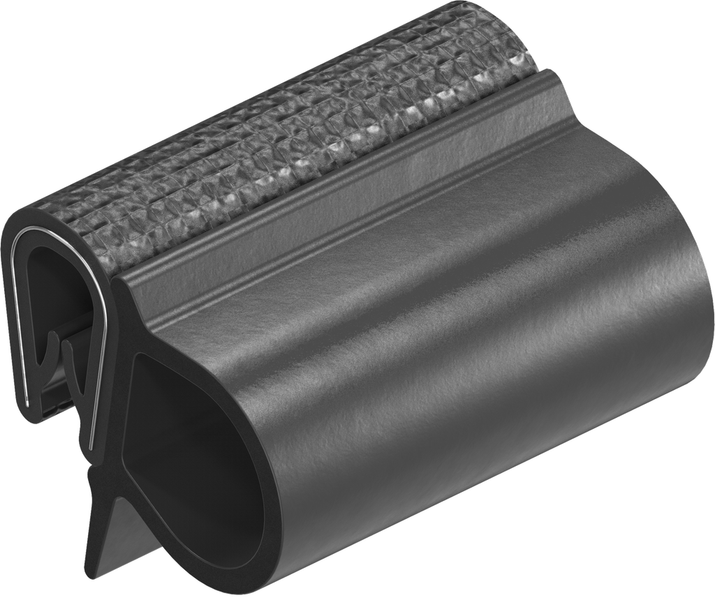 Sealing profile, self-clamping, Foam rubber EPDM; clamping profile PVC 70 ± 5 Shore A black