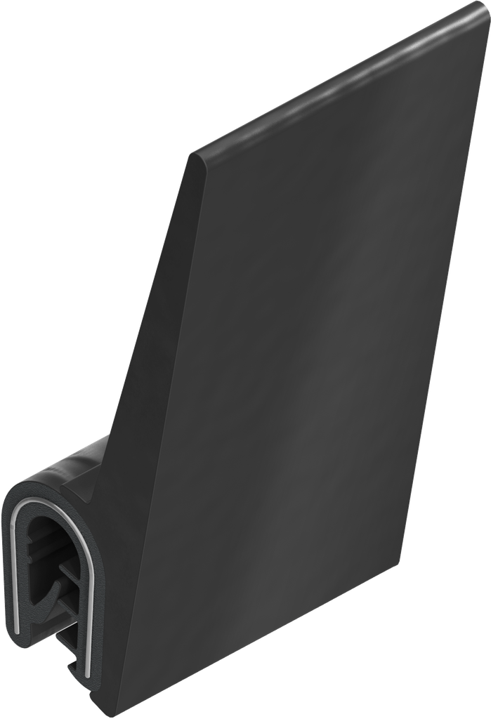 Sealing profile, self-clamping, Foam rubber EPDM; clamping profile PVC 70 ± 5 Shore A black