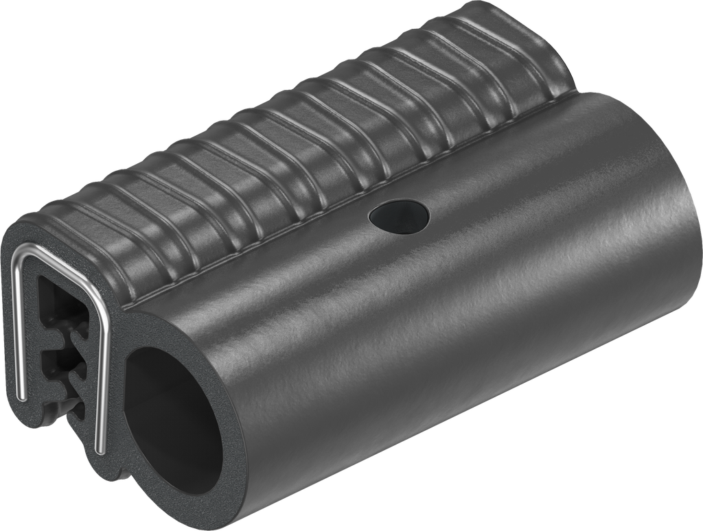 Sealing profile made of fire protection material, self-clamping, Foam rubber EPDM; clamping profile foam rubber EPDM black