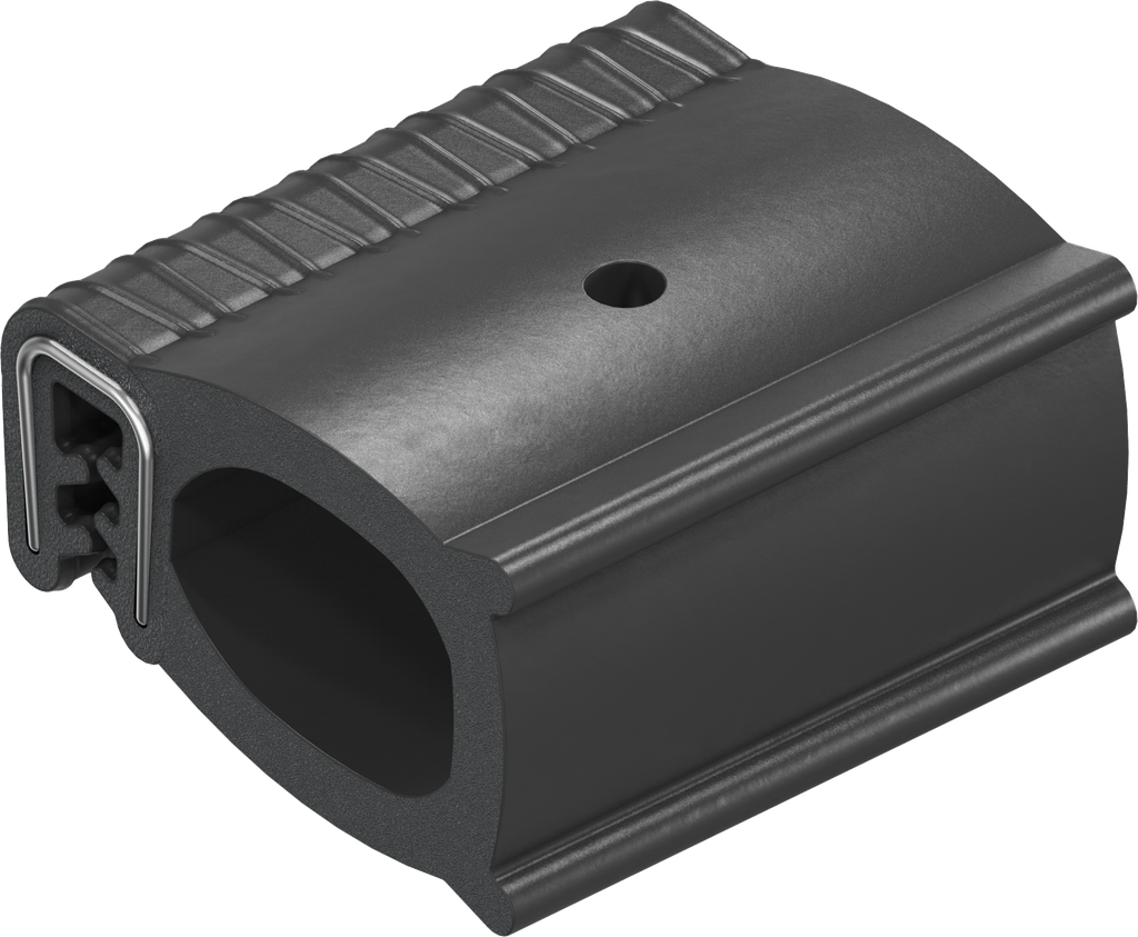 Sealing profile made of fire protection material, self-clamping, Foam rubber EPDM; clamping profile foam rubber EPDM black