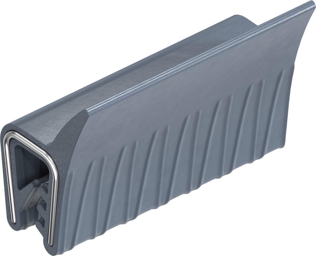 Sealing profile made of fire protection material, self-clamping, Silicon solid material 70 ± 5 Shore A blue black