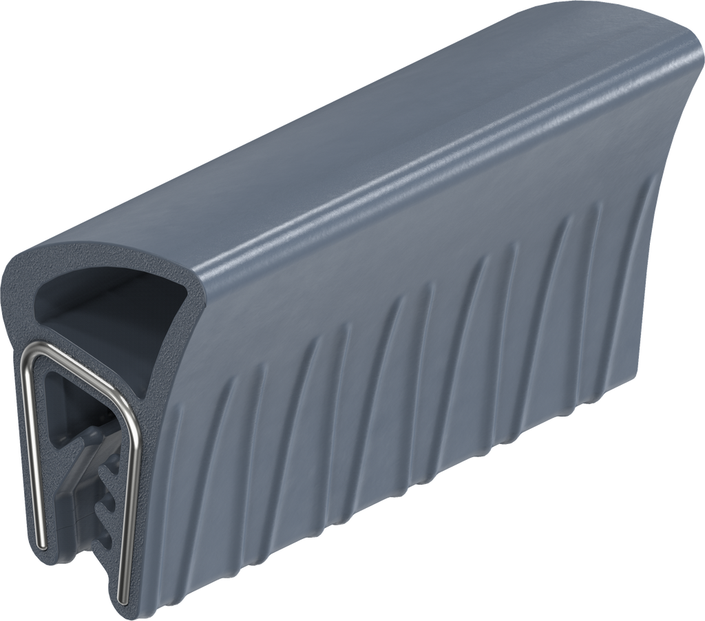 Sealing profile made of fire protection material, self-clamping, Silicon solid material 70 ± 5 Shore A blue black