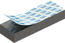 Cell sponge rubber 5 x 10 mm, EPDM black stretch eliminating and self-adhesive