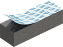 Cell sponge rubber 8 x 10 mm, CR black stretch eliminating and self-adhesive