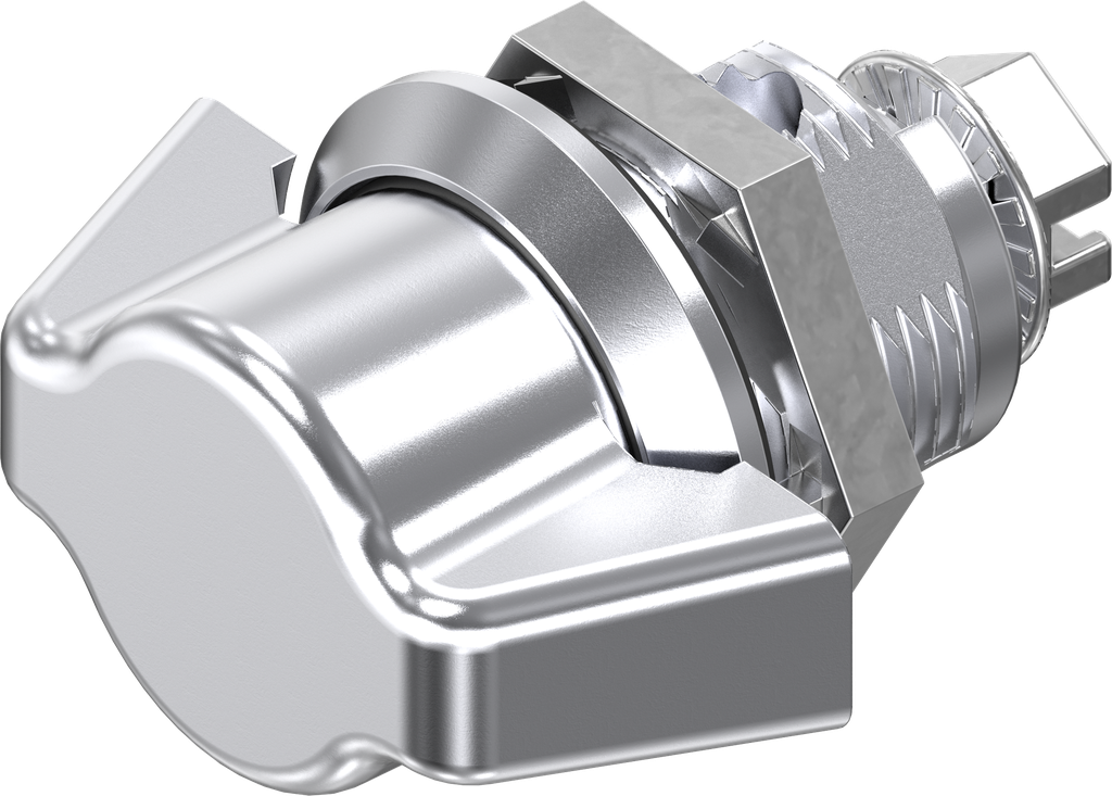 Wing knob quarter turn, non-keyed, Zinc die and steel chrome-plated