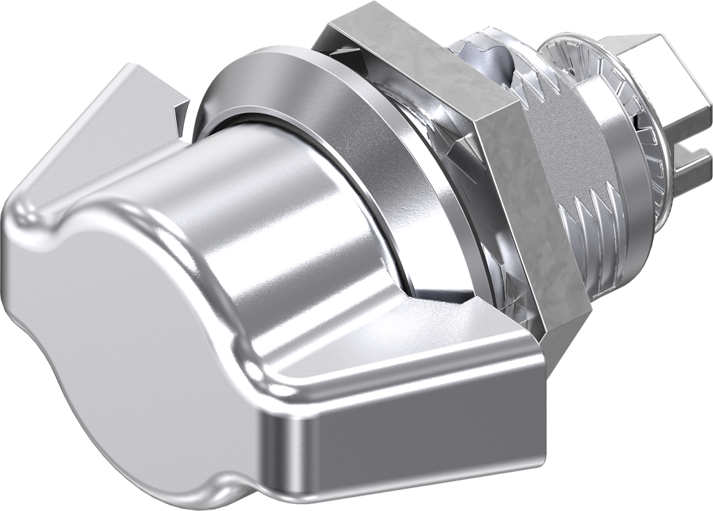 Wing knob quarter turn, non-keyed, Zinc die and steel chrome-plated