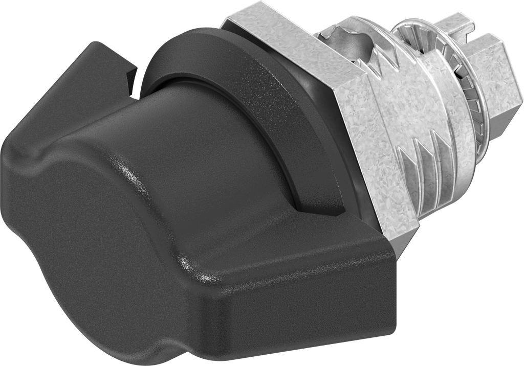 Wing knob quarter turn, non-keyed, Zinc die black powder-coated
