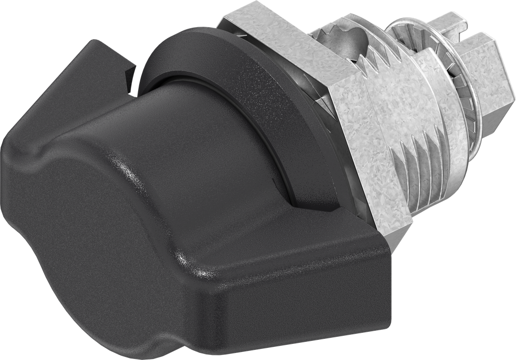 Wing knob quarter turn, non-keyed, Zinc die black powder-coated