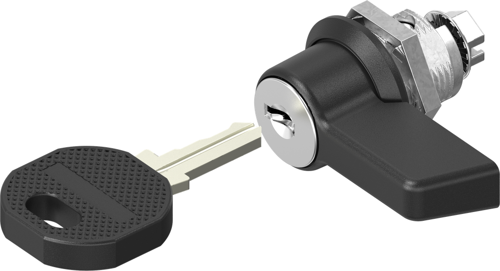 Wing knob quarter turn, keyed 2233X, Zinc die black powder-coated