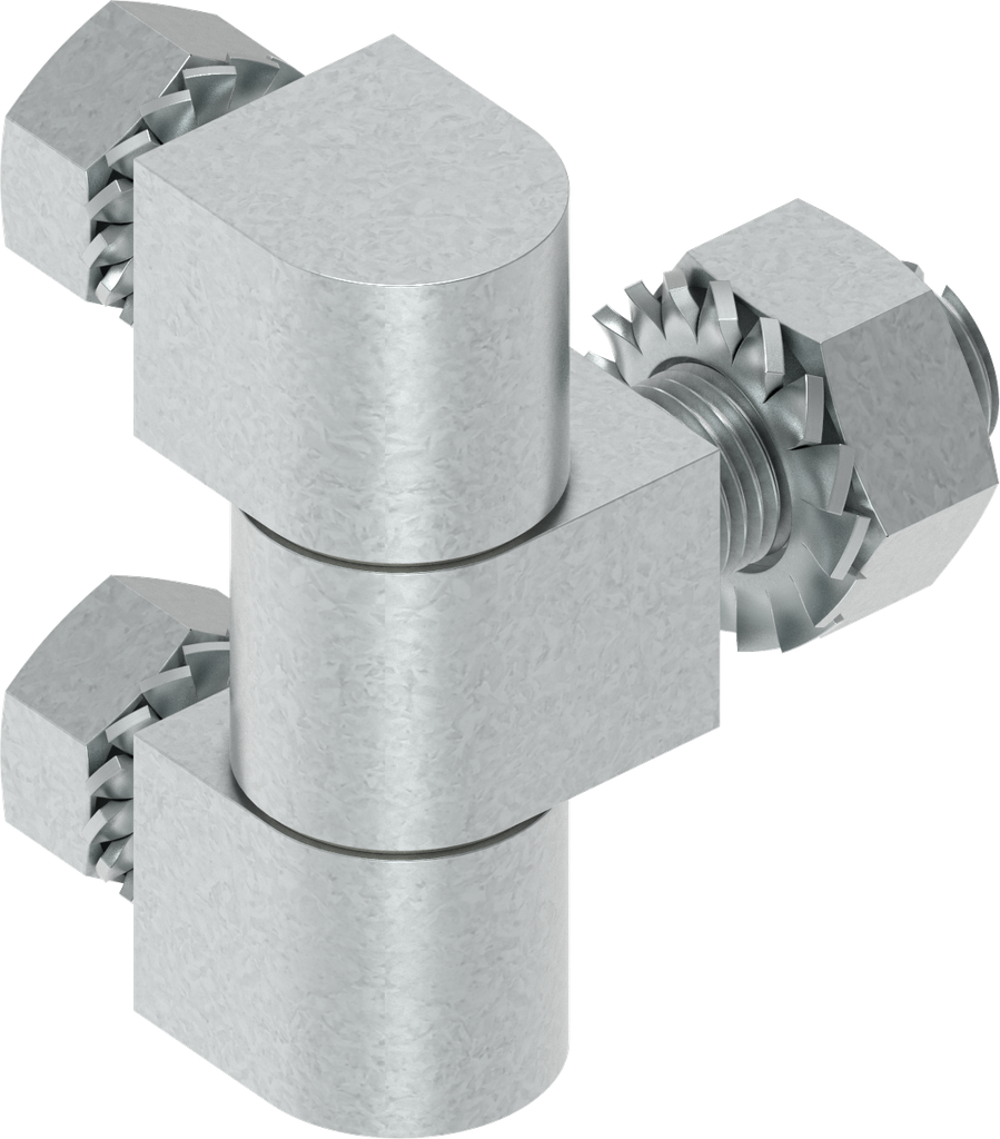 180° Hinge for pressure-tight doors, Steel C 35 quenched and tempered zinc-plated