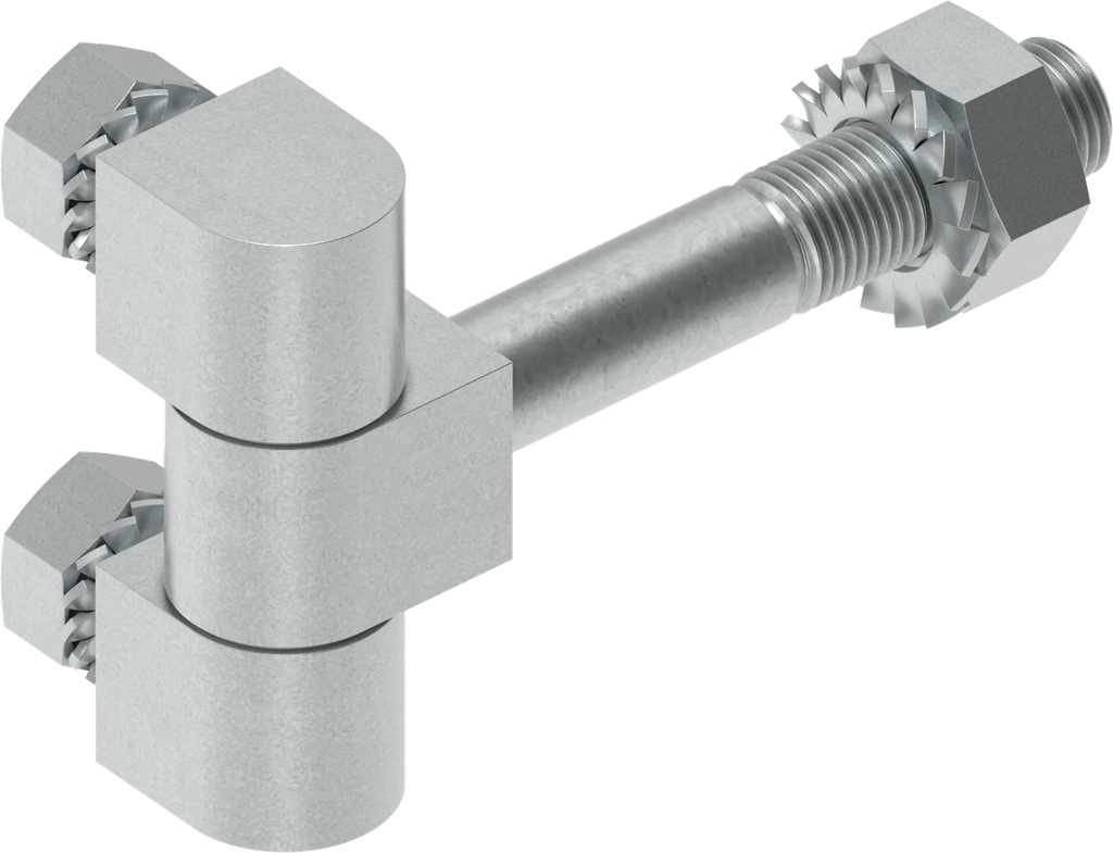 180° Hinge for pressure-tight doors, Steel C 35 quenched and tempered zinc-plated