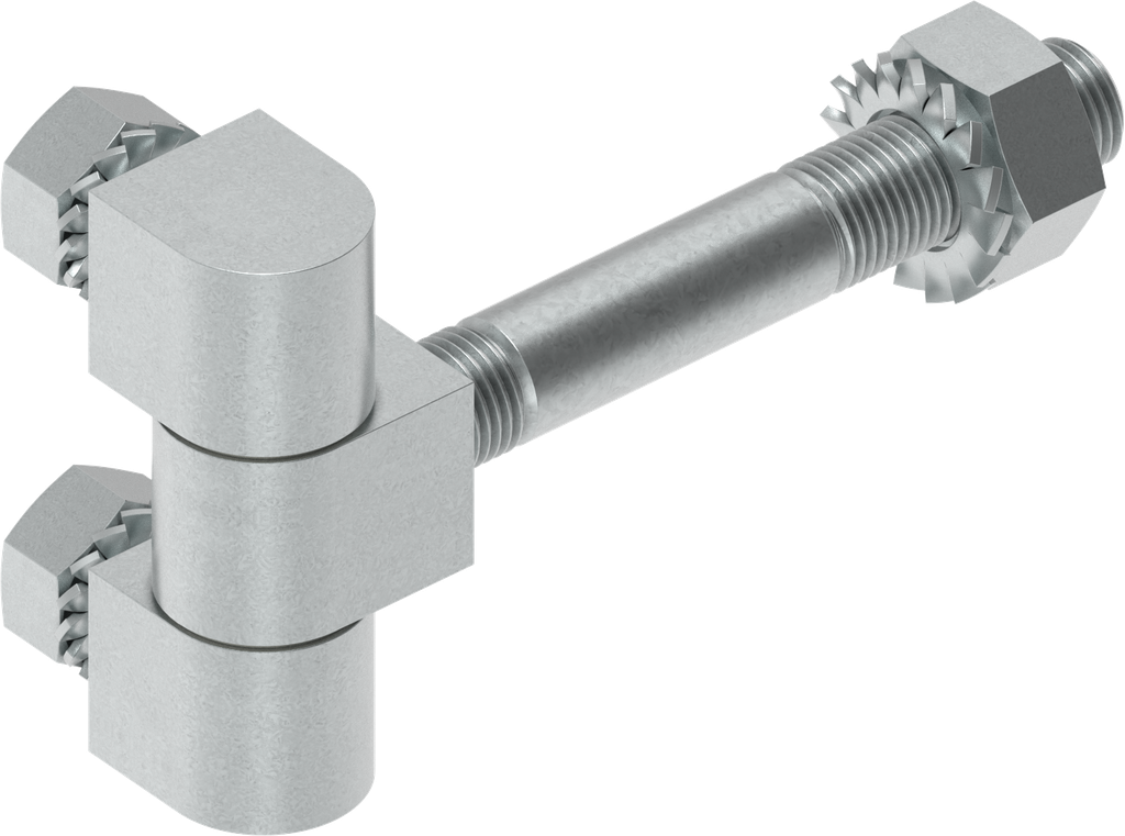 180° Hinge for pressure-tight doors, Steel C 35 quenched and tempered zinc-plated