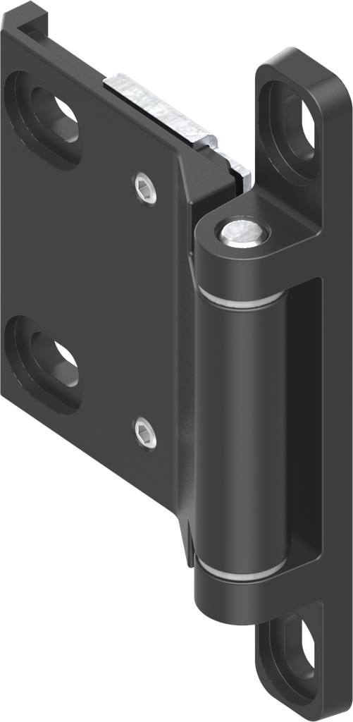 180° 3D Hinge, Zinc die black powder-coated