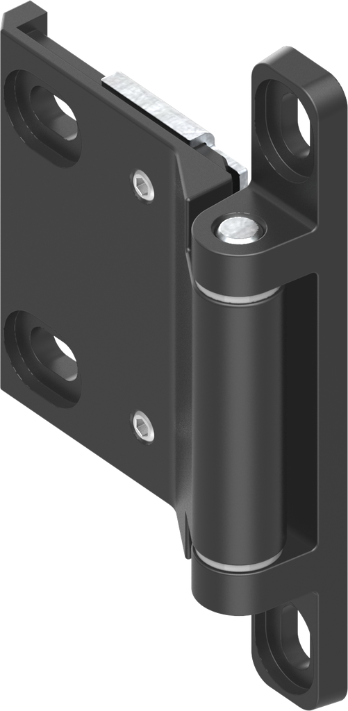 180° 3D Hinge, Zinc die black powder-coated