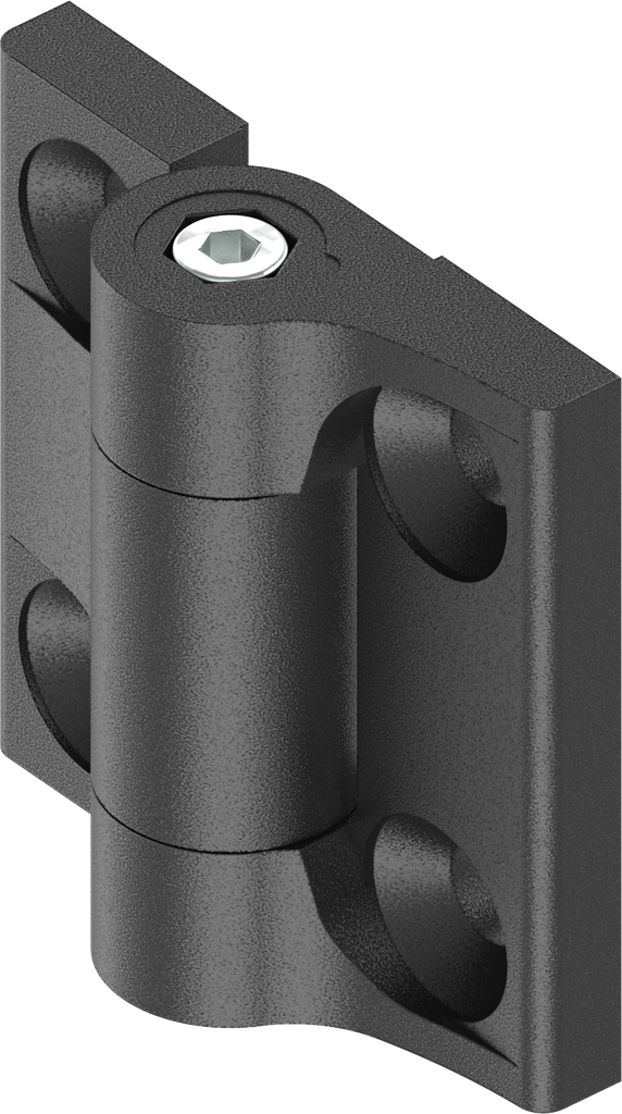 180° Torque hinge with adjustment function up to 2 Nm, Zinc die black powder-coated