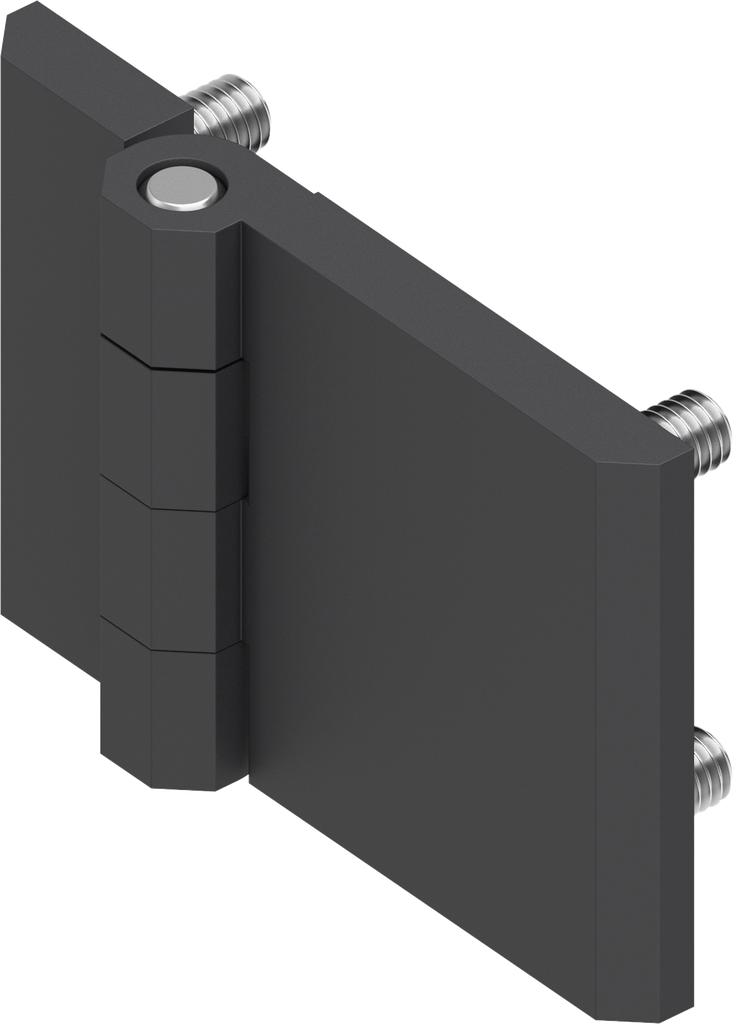 180° Hinge, Zinc die black powder-coated