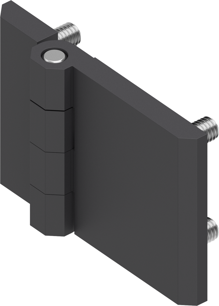 180° Hinge, Zinc die black powder-coated