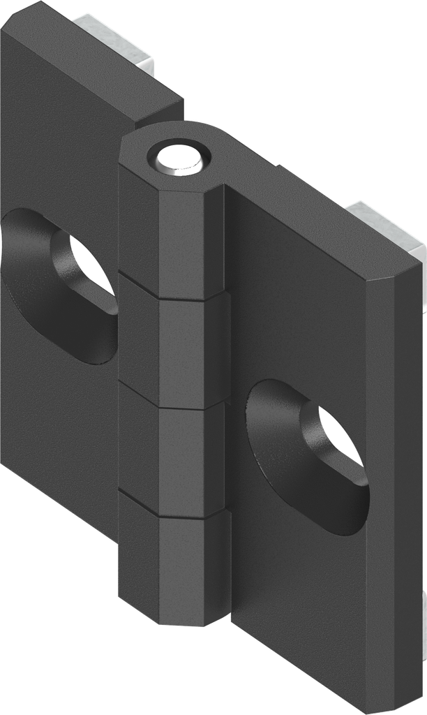 180° Profile rail hinge, Zinc die black powder-coated