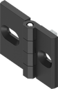 180° Profile rail hinge, Zinc die black powder-coated