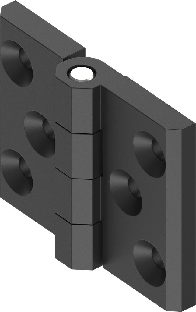 180° Hinge, Zinc die black powder-coated