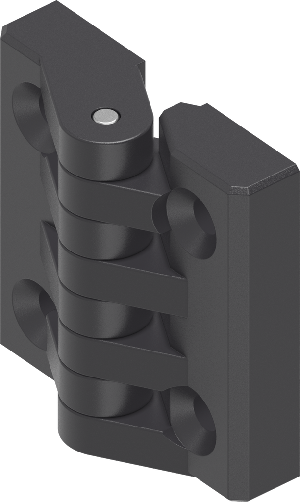 180° Hinge with knuckles, Polyamide GF black