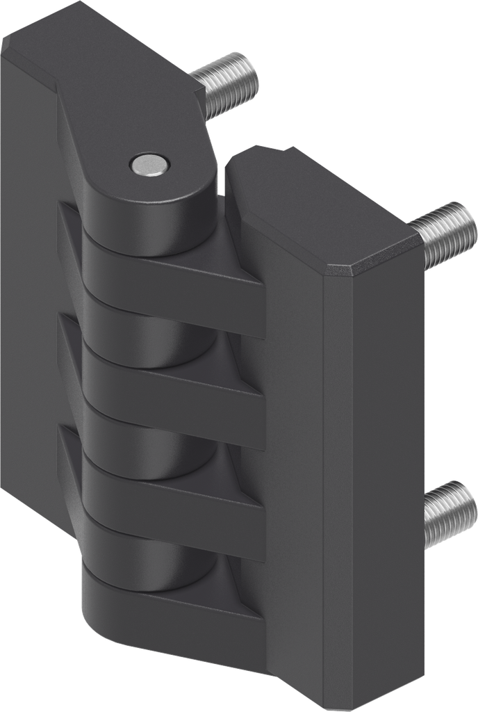 180° Hinge with knuckles, Polyamide GF black