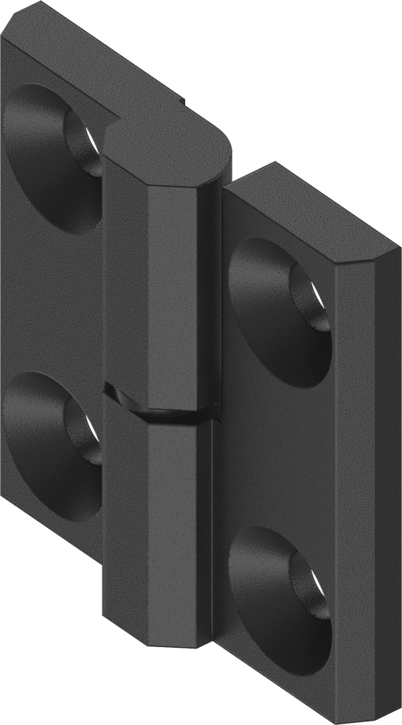 180° Hinge, right version, Zinc die black powder-coated