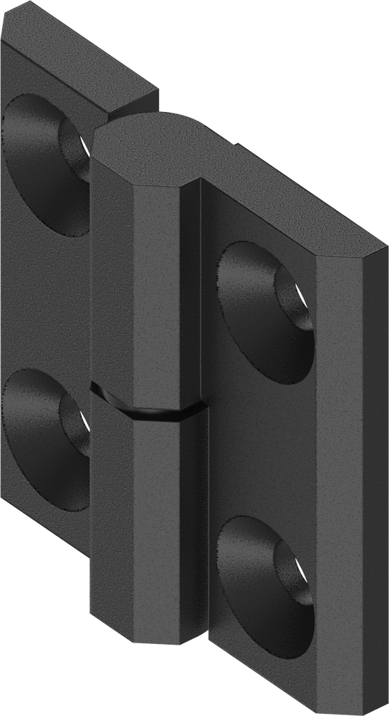 180° Hinge, left version, Zinc die black powder-coated