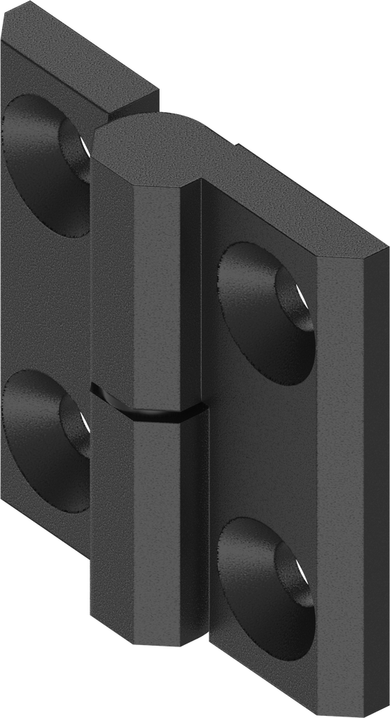 180° Hinge, left version, Zinc die black powder-coated