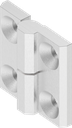 180° Hinge, left version, Stainless steel AISI 316 polished