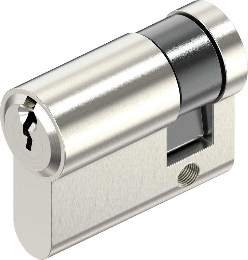 Profile half cylinder acc. to DIN 18252, keyed 110319 with 3 keys, Brass nickel-plated