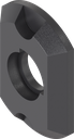 Bezel 90° stopper, left version, for lockable heavy duty latch, Polyamide GF black