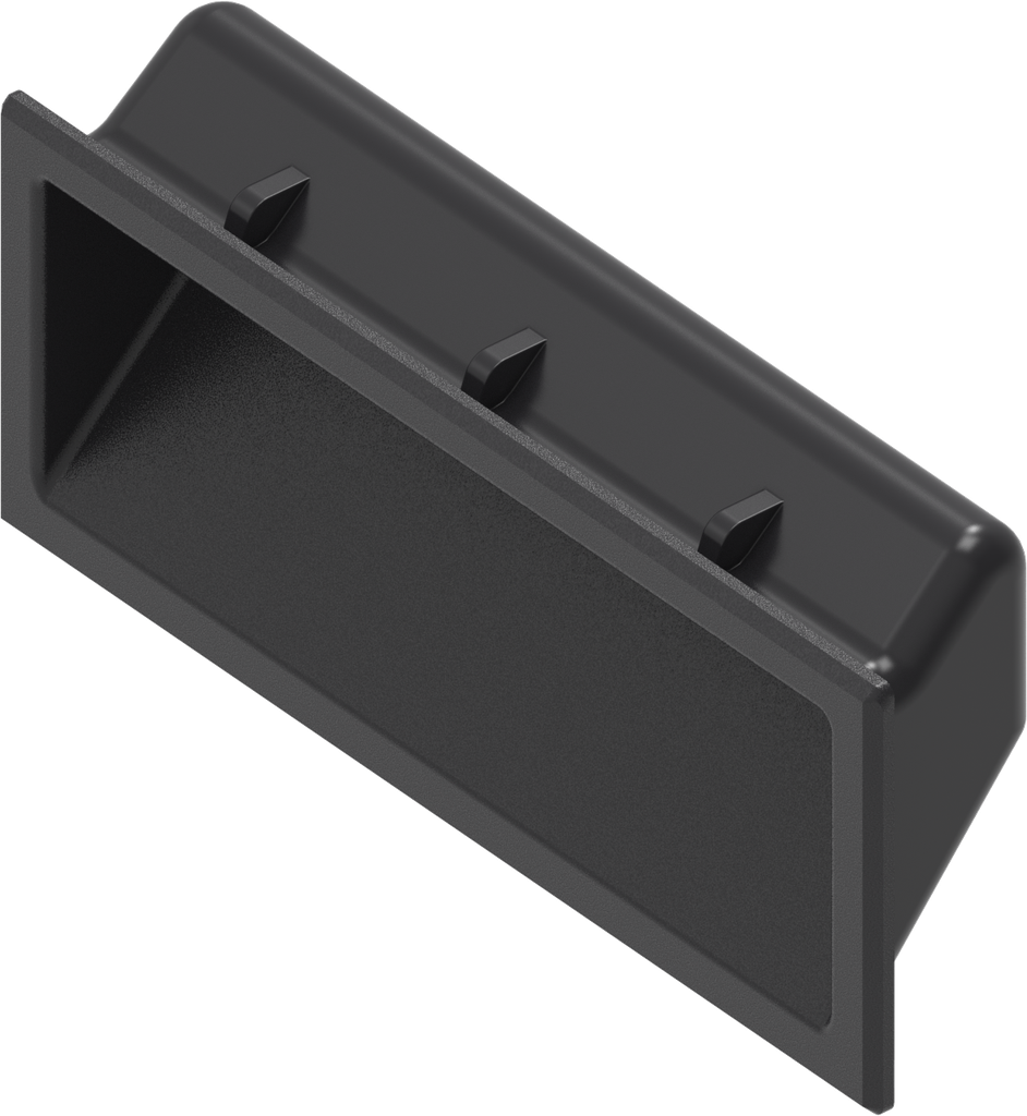 Recessed grip for Ts = 0.8 - 1.2 mm, Polyamide GF black