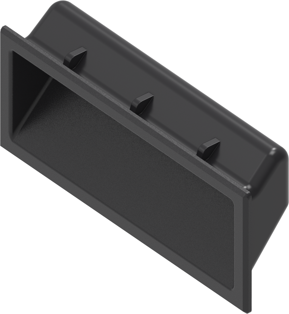 Recessed grip for Ts = 0.8 - 1.2 mm, Polyamide GF black