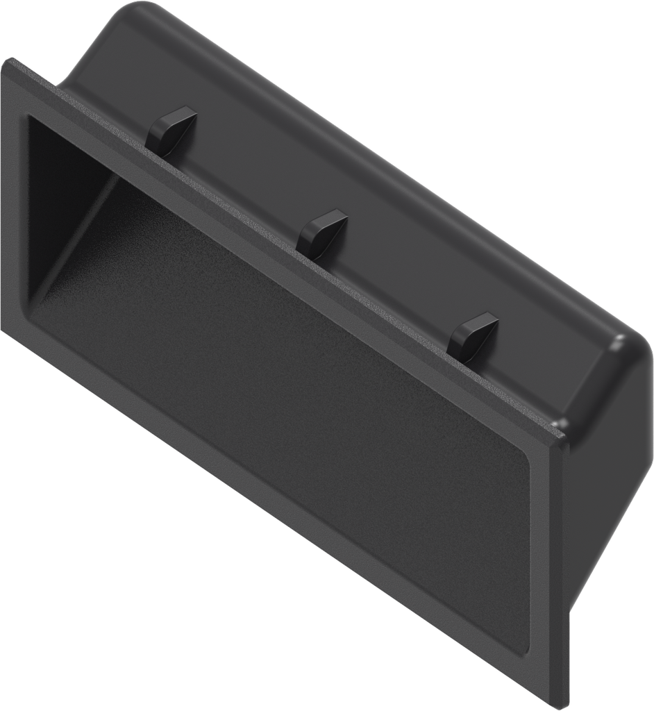 Recessed grip for Ts = 1.2 - 1.6 mm, Polyamide GF black