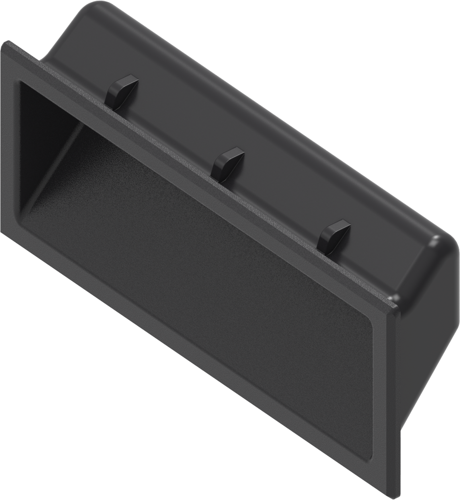 Recessed grip for Ts = 1.75 - 2.2 mm, Polyamide GF black