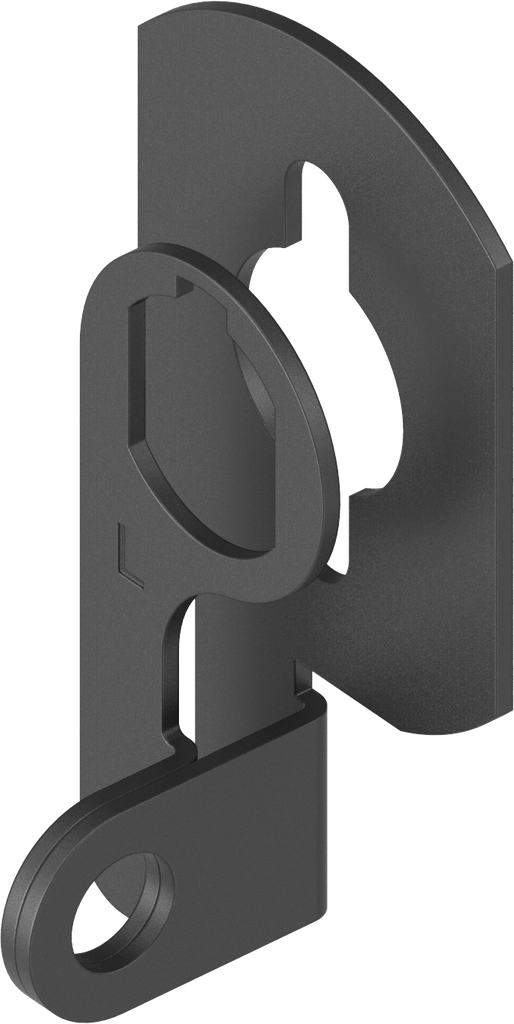 Padlock facility, left version, Steel black powder-coated