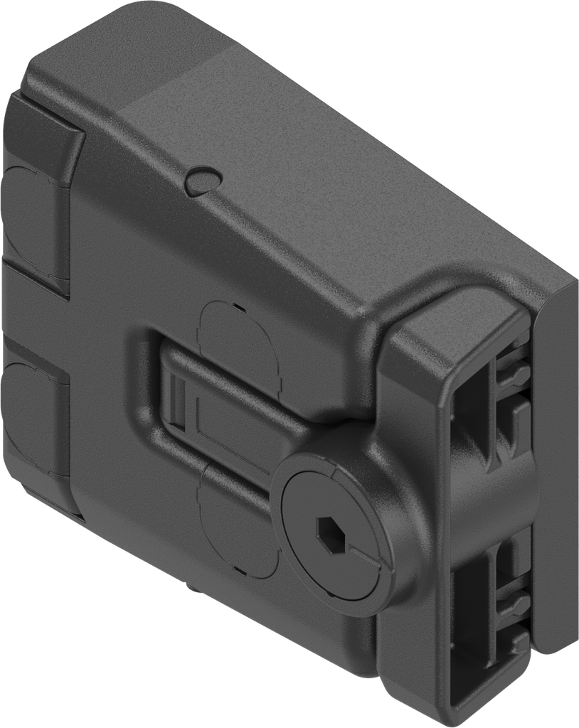 Verschluss-Scharnier klein mit Druckentlastung, Polyamid GF schwarz