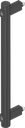 Tube handle, Aluminium black plastic-coated