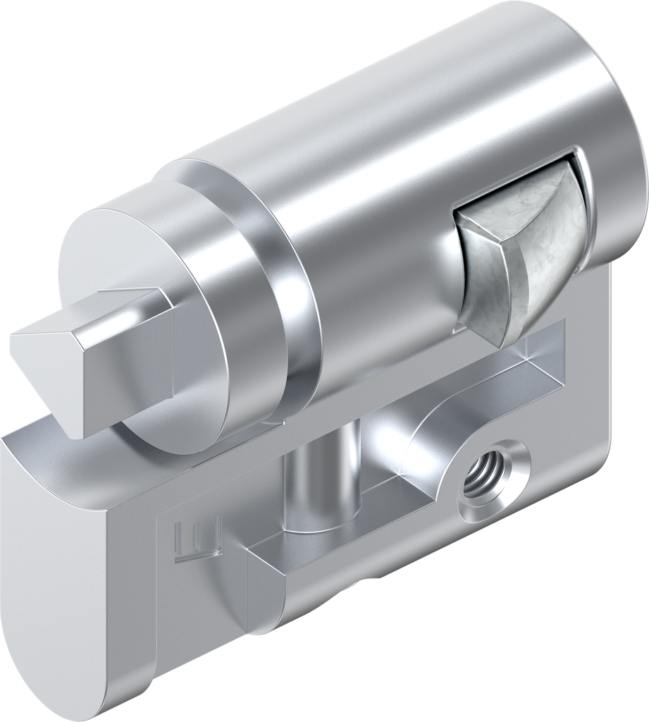 Profile half cylinder with insert triangular 8, Zinc die chrome-plated