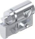 Profile half cylinder with insert triangular 8, Zinc die chrome-plated